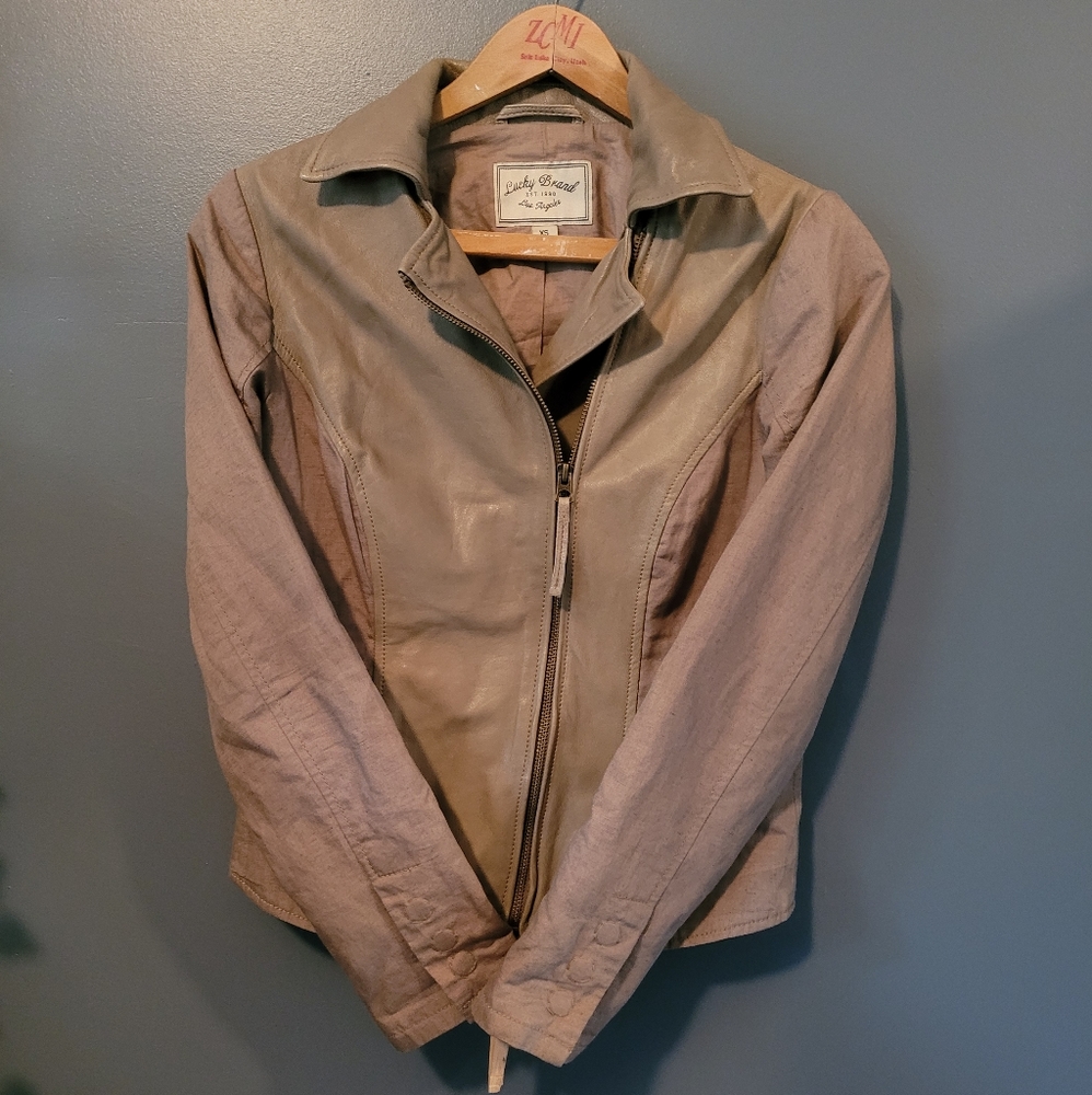 Lucky Brand Lamb Leather Moto Jacket